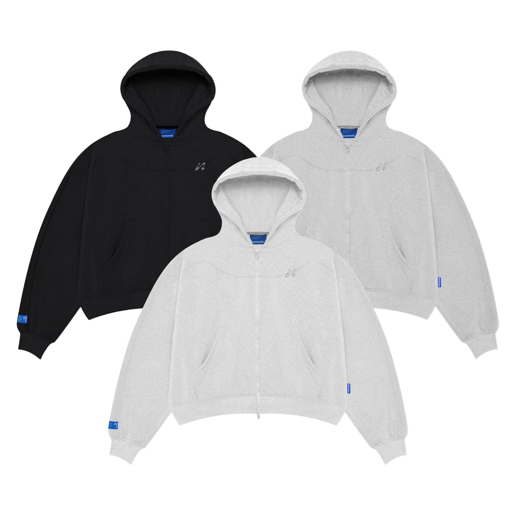 Double Zipper Boxy Hoodie