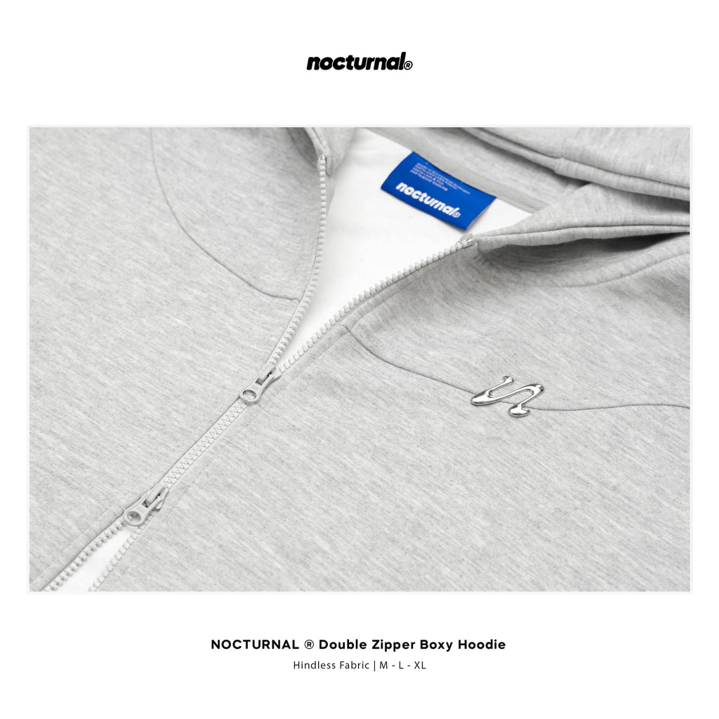 Double Zipper Boxy Hoodie