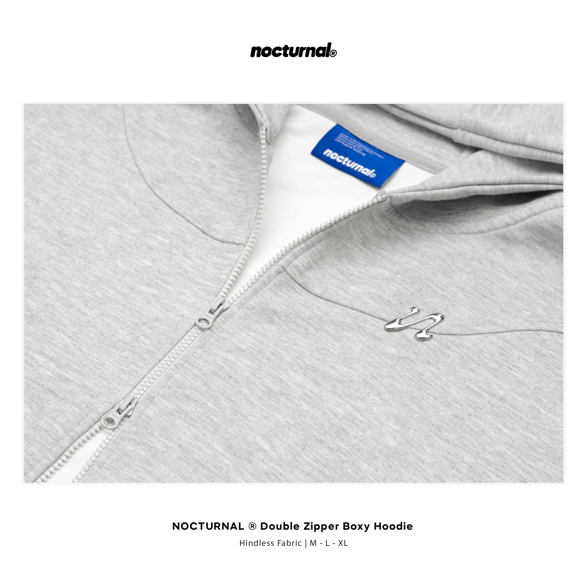 Double Zipper Boxy Hoodie