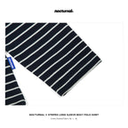 Striped Long Sleeve Boxy Polo Shirt