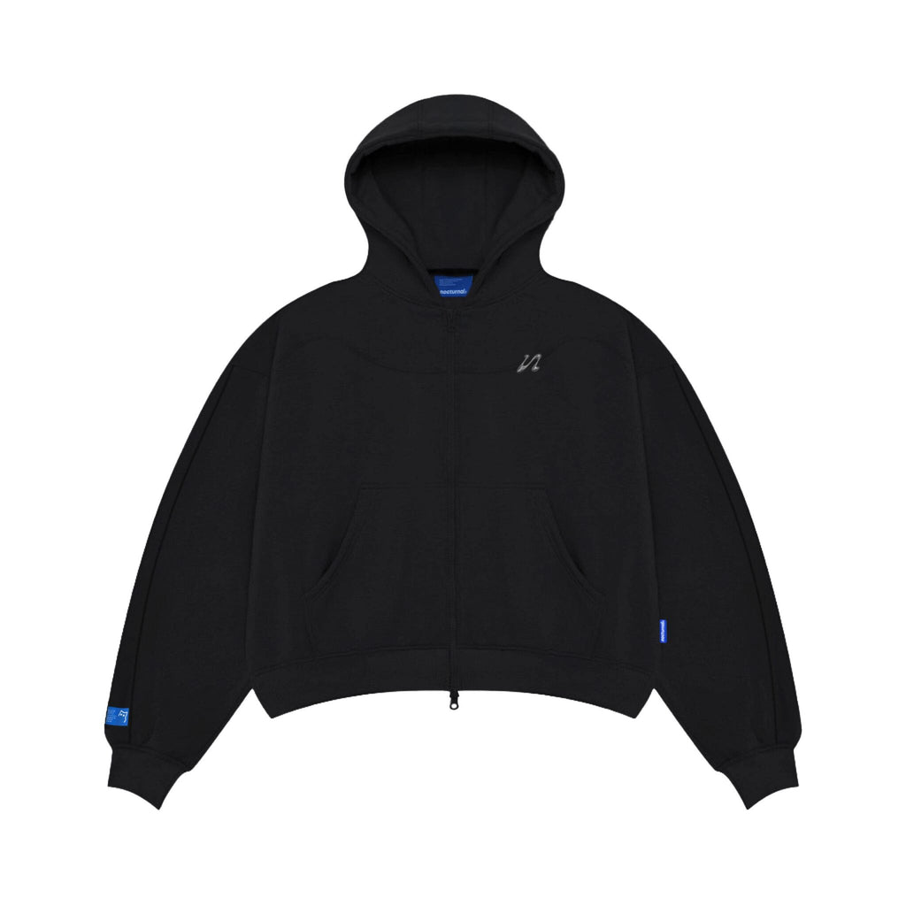 Double Zipper Boxy Hoodie