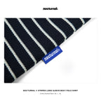 Striped Long Sleeve Boxy Polo Shirt