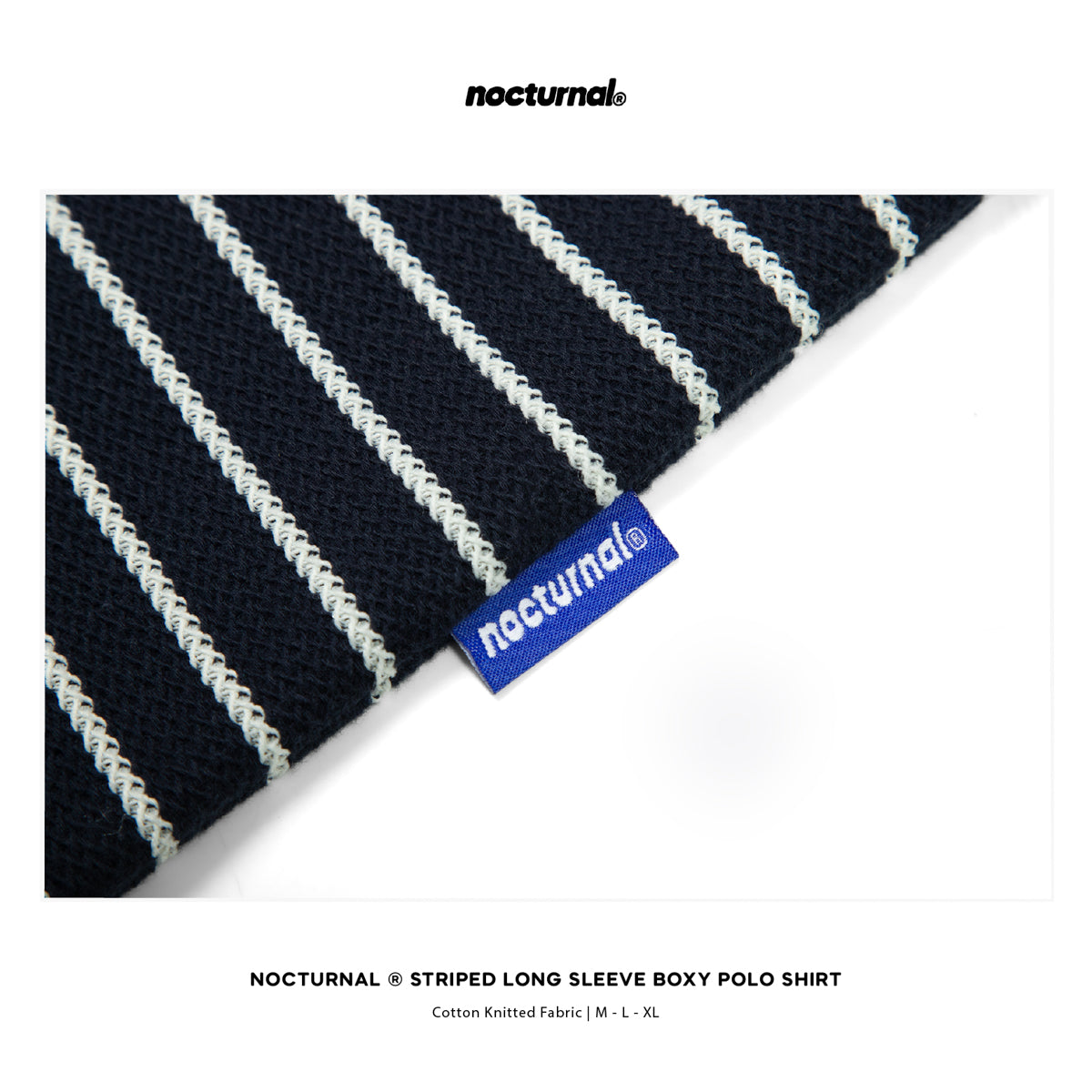 Striped Long Sleeve Boxy Polo Shirt