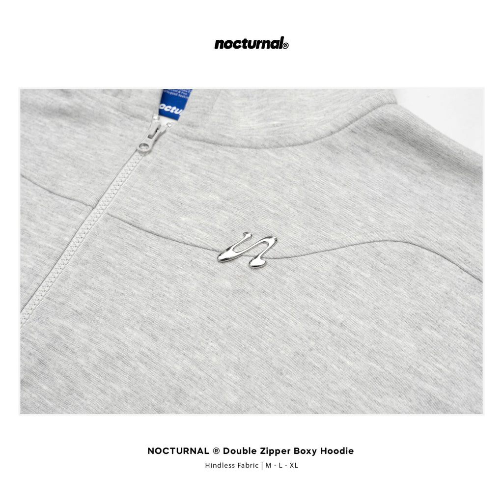 Double Zipper Boxy Hoodie
