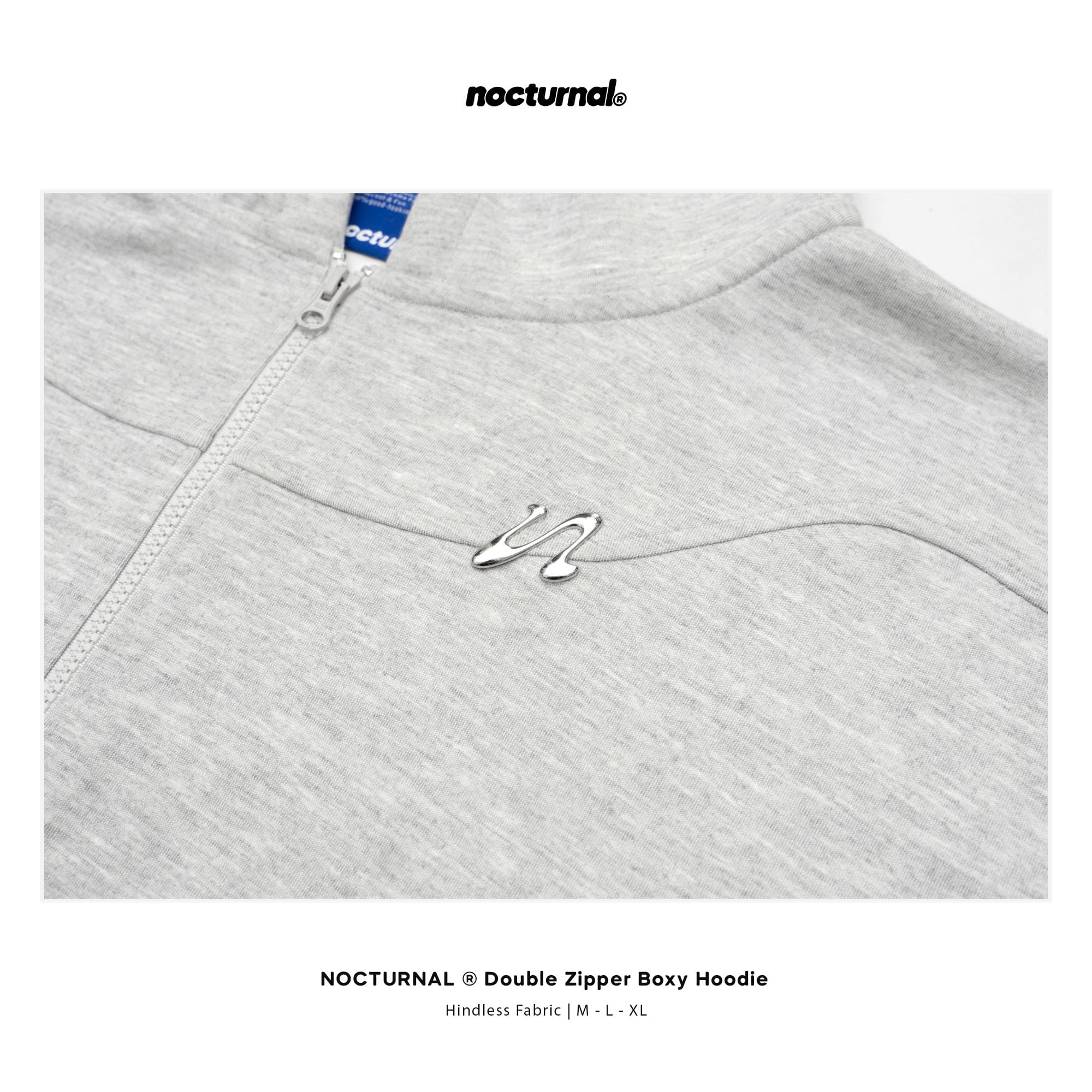 Double Zipper Boxy Hoodie