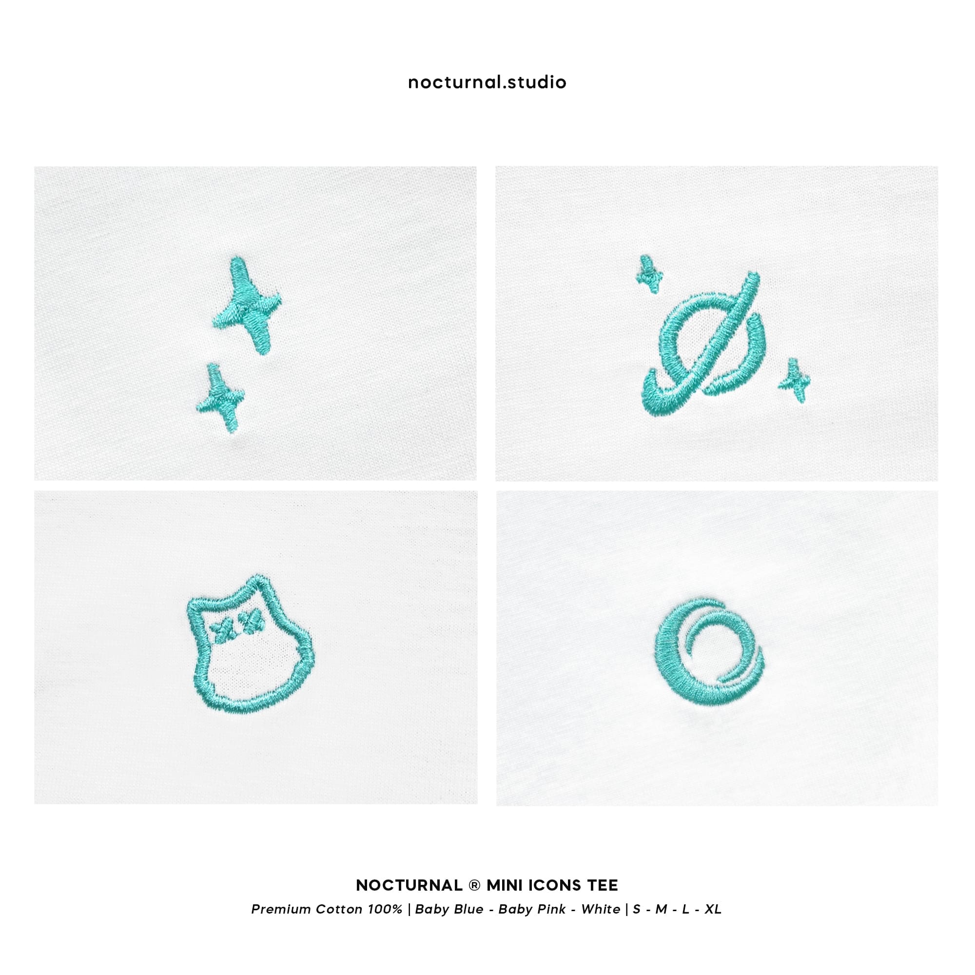 Mini Icons Tee - Baby Blue - Pre Order